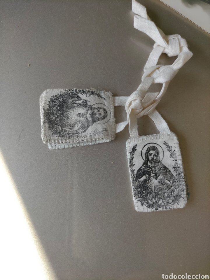 Antig&uuml;edades: ESCAPULARIO CON 5 SANTOS J2 - Foto 1