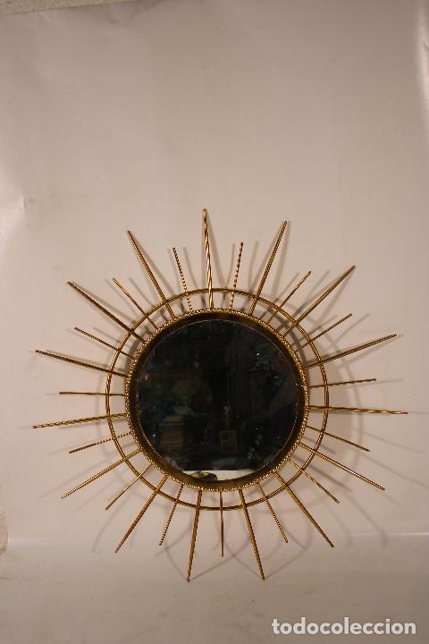 Antig&uuml;edades: espejo sol vintage metal - Foto 4