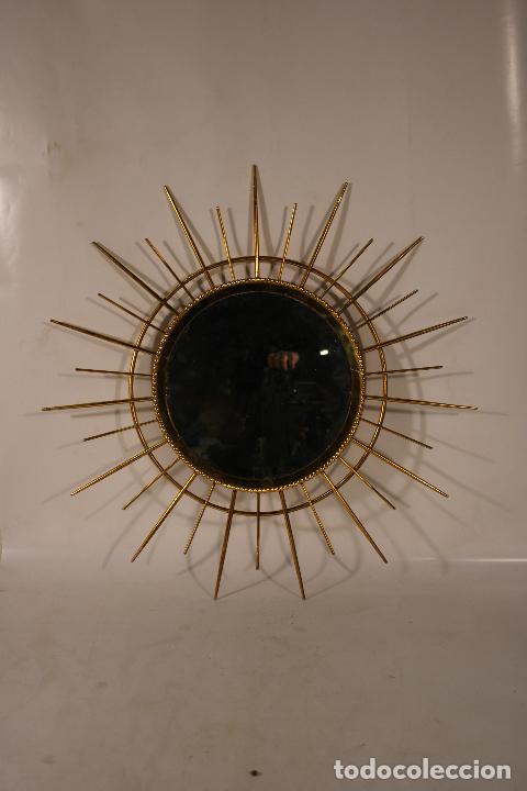 Antig&uuml;edades: espejo sol vintage metal - Foto 7