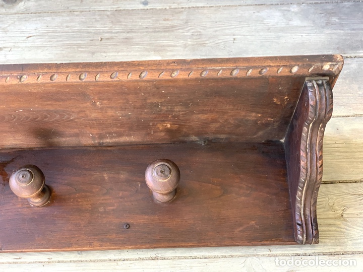 Antig&uuml;edades: Perchero grande de madera maciza - Foto 6