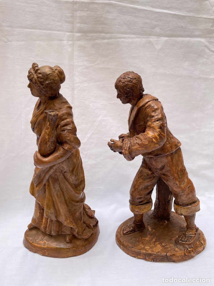 Antig&uuml;edades: Conjunto figuras de barro siglo XIX - Foto 3