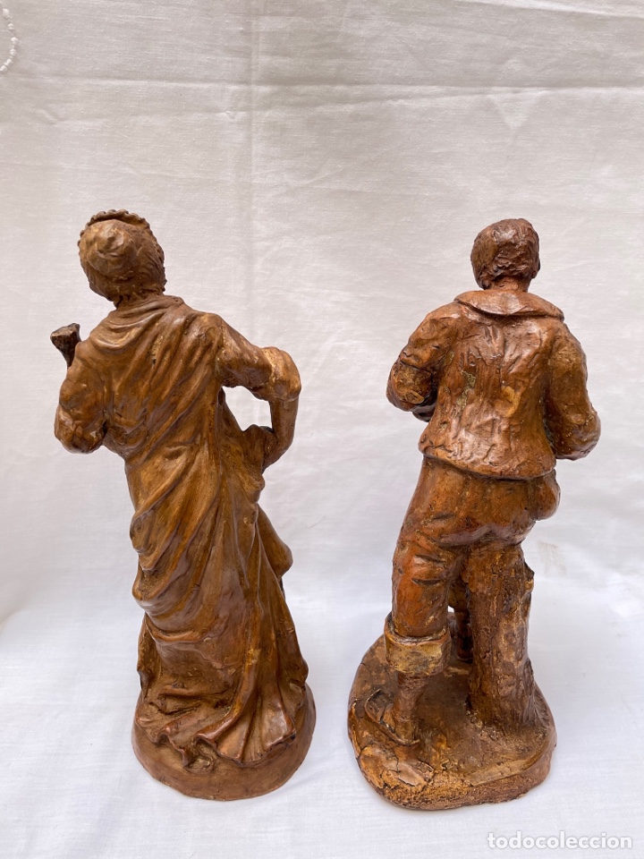 Antig&uuml;edades: Conjunto figuras de barro siglo XIX - Foto 4