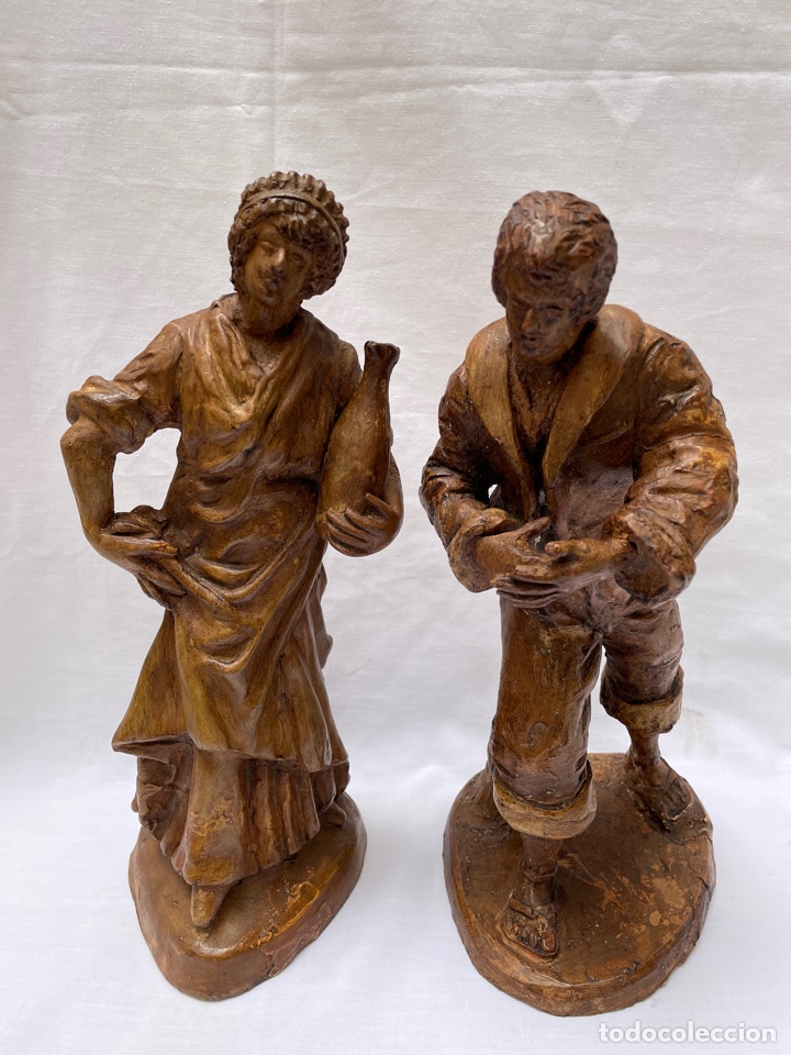Antig&uuml;edades: Conjunto figuras de barro siglo XIX - Foto 1