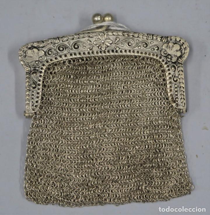 Antig&uuml;edades: MONEDERO DE MALLA. PLATA. HACIA 1920 - Foto 1