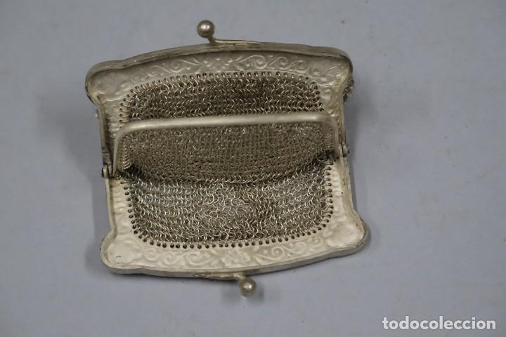 Antig&uuml;edades: MONEDERO DE MALLA. PLATA. HACIA 1920 - Foto 6