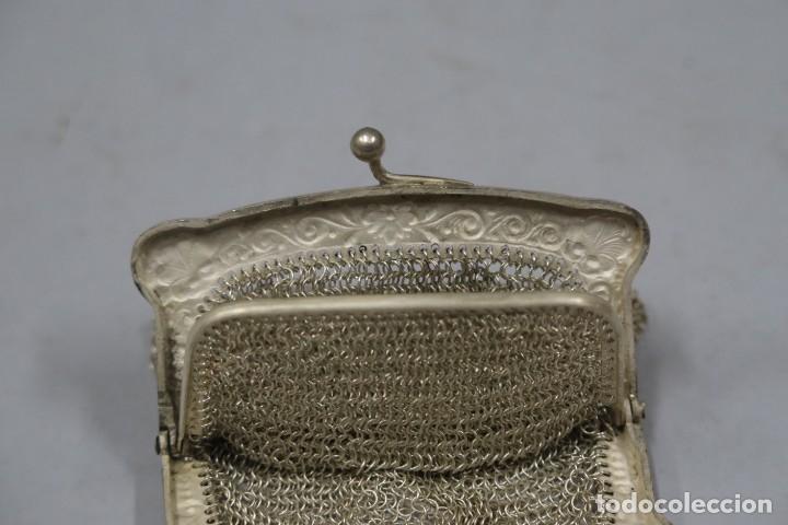 Antig&uuml;edades: MONEDERO DE MALLA. PLATA. HACIA 1920 - Foto 7