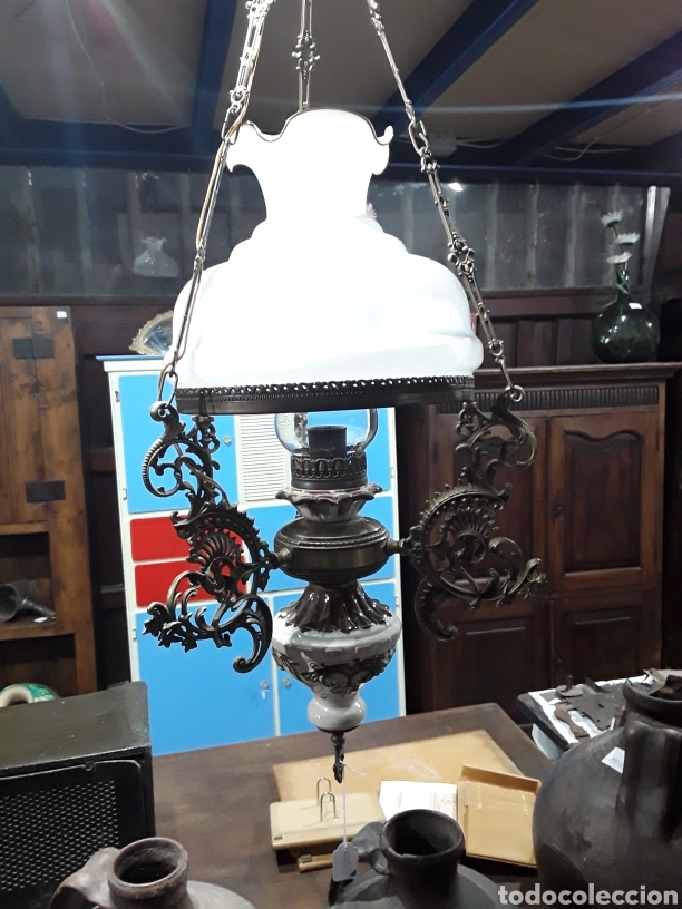 Antig&uuml;edades: Lampara de cadenas - Foto 1