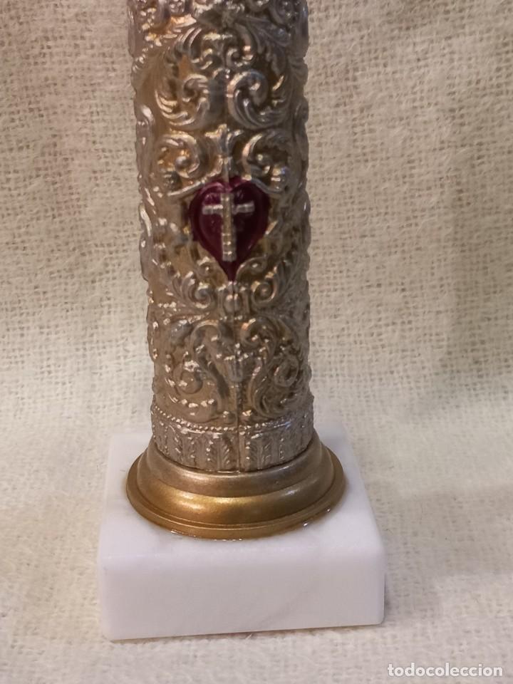 Antig&uuml;edades: VIRGEN DEL PILAR G.(28cm) MARMOL-BLANCO - Foto 2