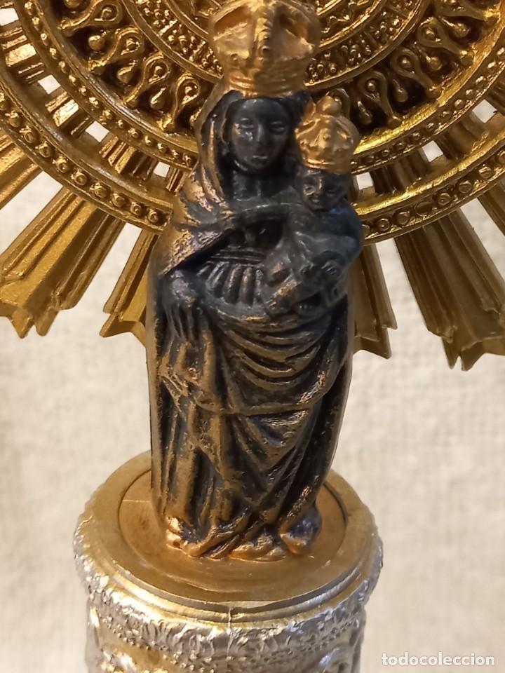 Antig&uuml;edades: VIRGEN DEL PILAR G.(28cm) MARMOL-BLANCO - Foto 3