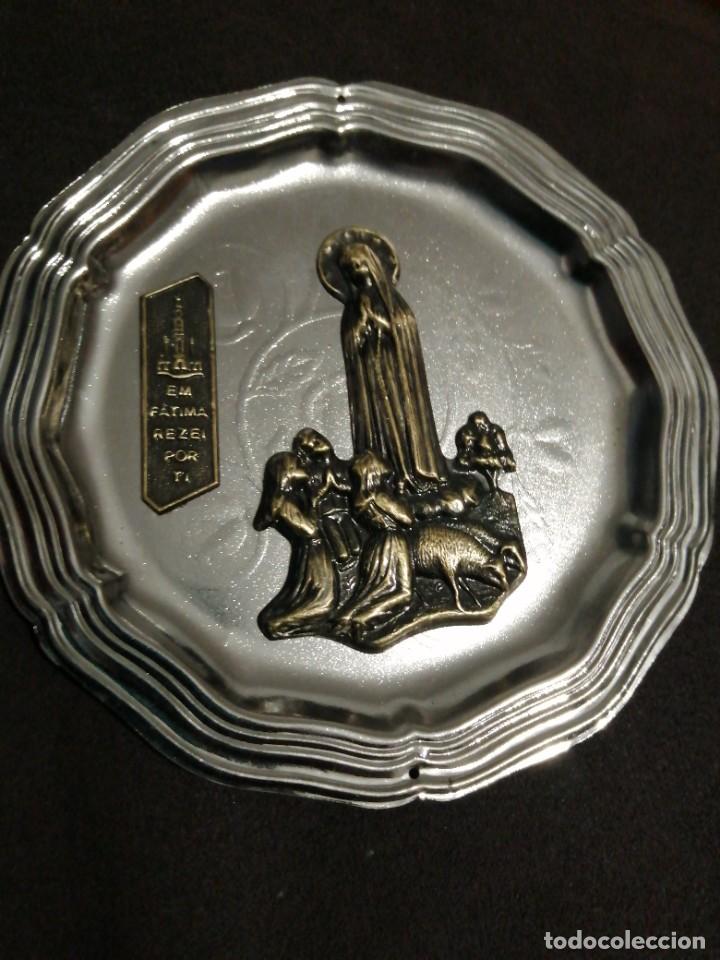 Antig&uuml;edades: BANDEJA METAL VIRGEN DE F&Aacute;TIMA - Foto 1