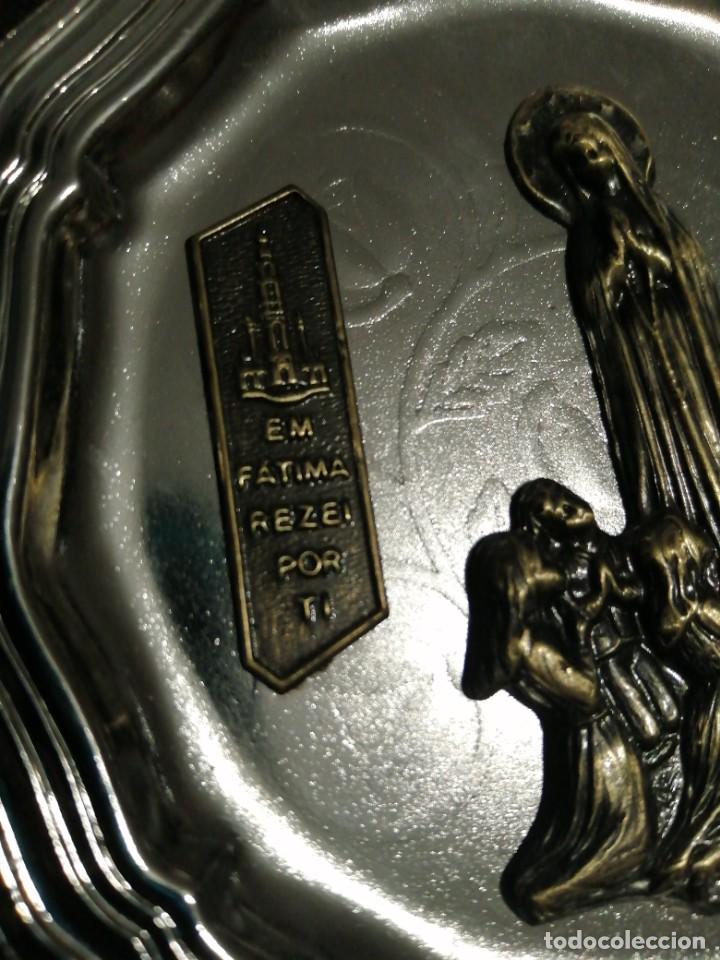 Antig&uuml;edades: BANDEJA METAL VIRGEN DE F&Aacute;TIMA - Foto 2