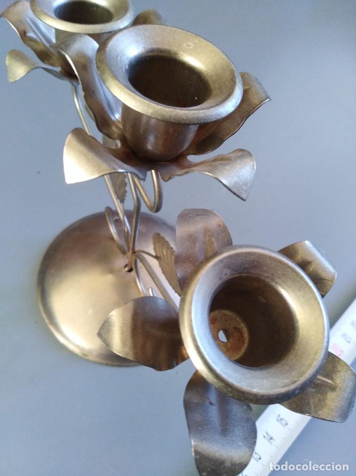 Antig&uuml;edades: Antiguo candelabro, metal (866) - Foto 3