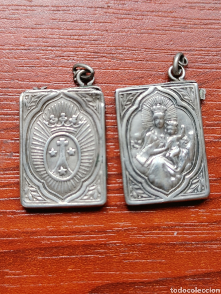 Antig&uuml;edades: Escapularitos plata. Ave Maria. - Foto 1