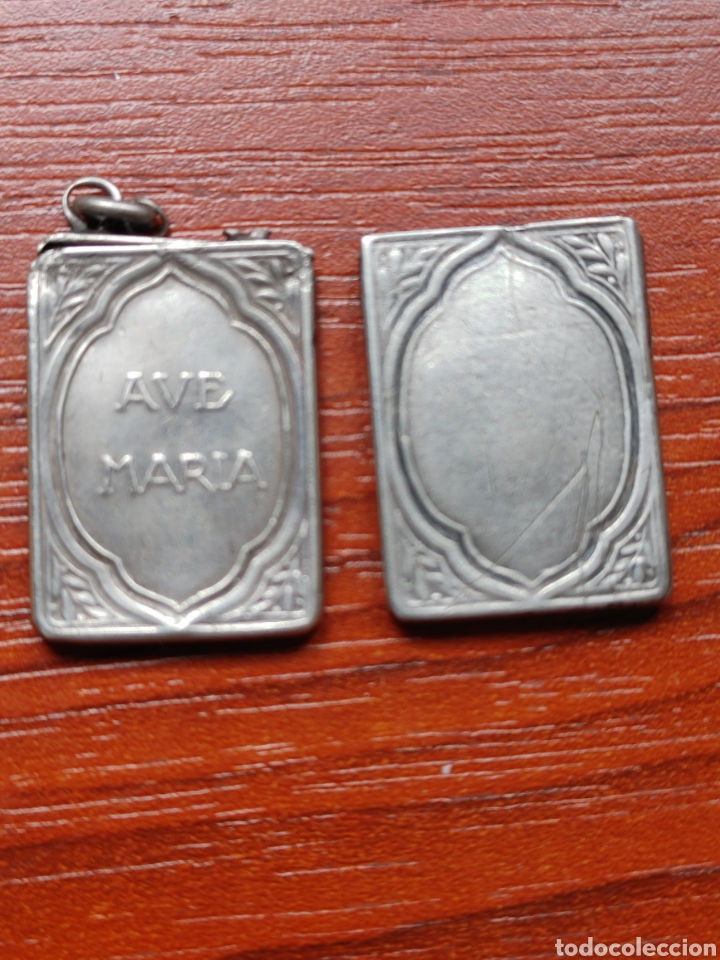 Antig&uuml;edades: Escapularitos plata. Ave Maria. - Foto 2