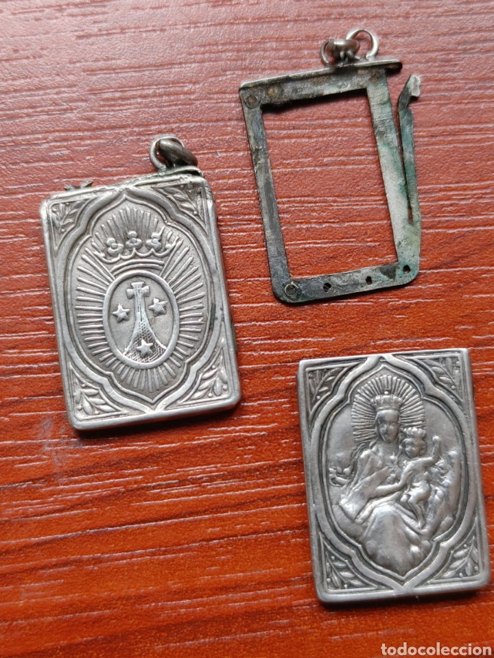 Antig&uuml;edades: Escapularitos plata. Ave Maria. - Foto 3