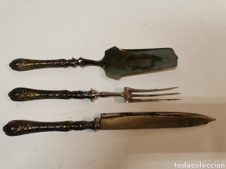 Antig&uuml;edades: Juego de pala tenedor y cuchillo - Foto 7