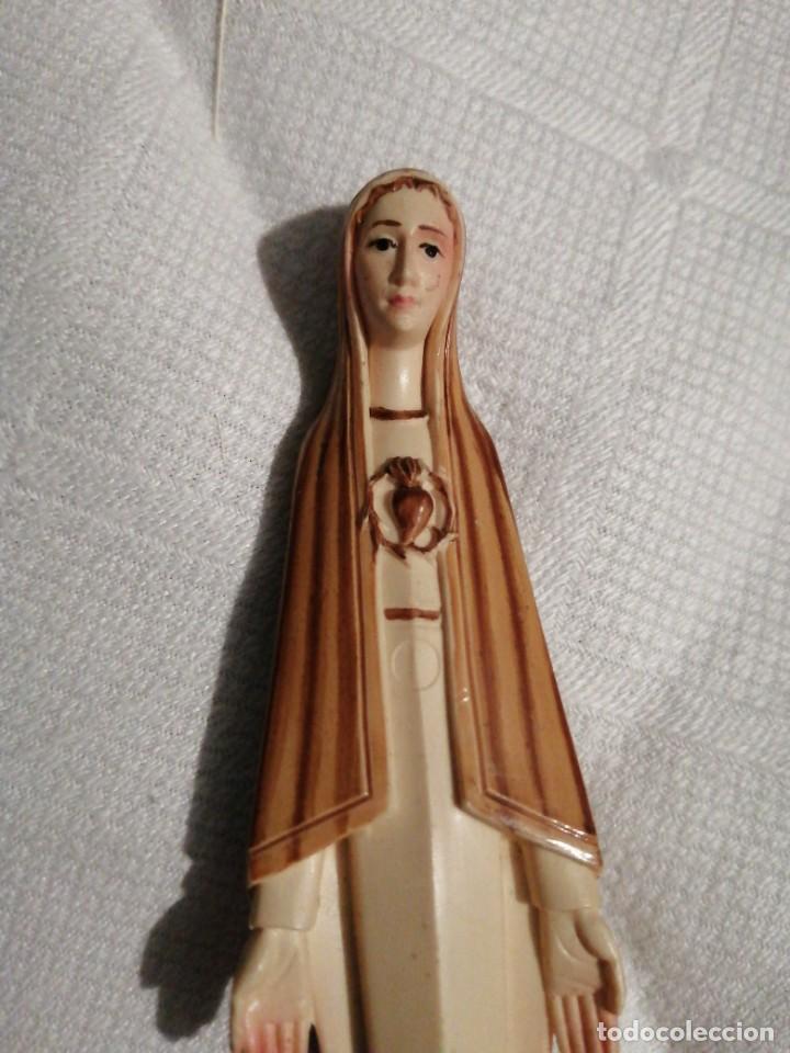 Antig&uuml;edades: VIRGEN F&Aacute;TIMA RESINA, 13 CM - Foto 2