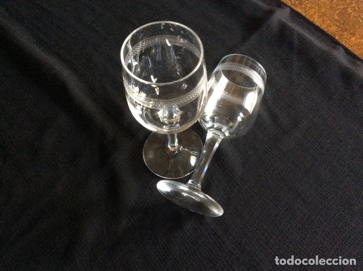 Antig&uuml;edades: Pareja copas cristal la Granja - Foto 1