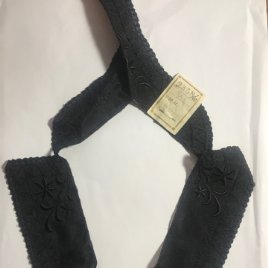 Cuellos en tul negro con bordado hilo finales siglo XIX principios XX sin uso