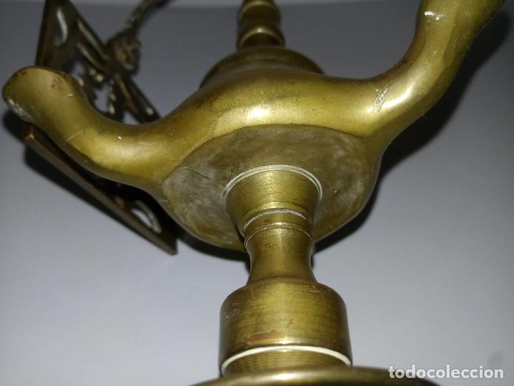 Antig&uuml;edades: ANTIGUA L&Aacute;MPARA DE ACEITE - TRES LUCES - Foto 10