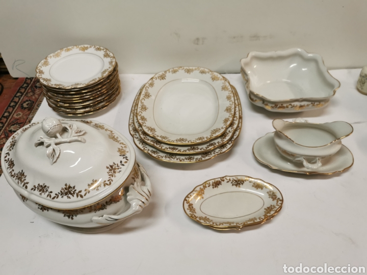 Antig&uuml;edades: Vajilla Bidasoa oro porcelana - Foto 5