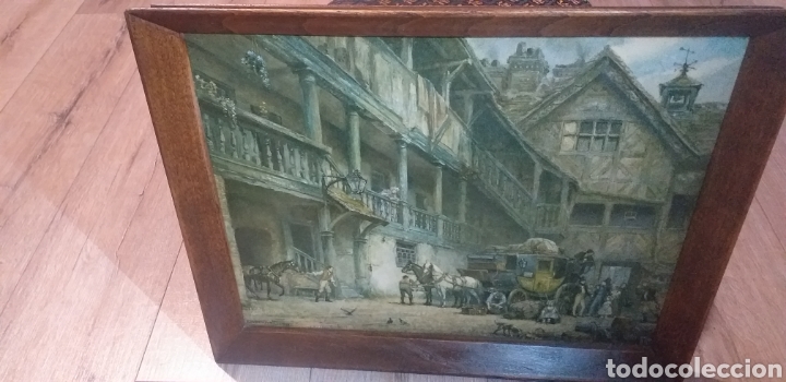 Antig&uuml;edades: Bandeja en madera con escena t&iacute;pica - Foto 3