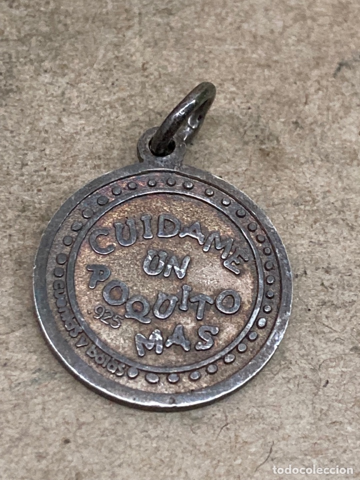 Antig&uuml;edades: Medalla de plata religiosa Cuentas y Bolas - Foto 2