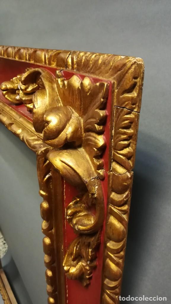 Antig&uuml;edades: MARCO ANTIGUO GRANATE Y DORADO CON PAN DE ORO - Foto 6
