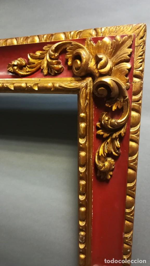 Antig&uuml;edades: MARCO ANTIGUO GRANATE Y DORADO CON PAN DE ORO - Foto 7