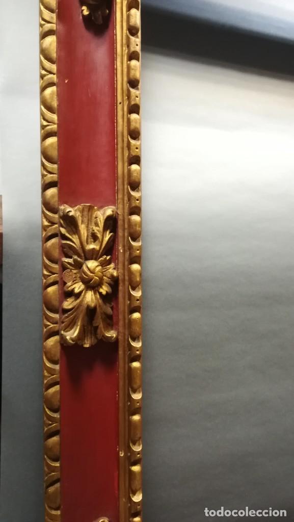 Antig&uuml;edades: MARCO ANTIGUO GRANATE Y DORADO CON PAN DE ORO - Foto 10