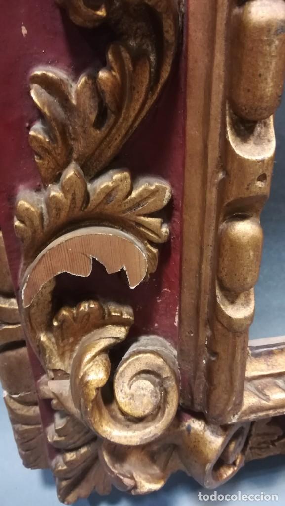 Antig&uuml;edades: MARCO ANTIGUO GRANATE Y DORADO CON PAN DE ORO - Foto 12