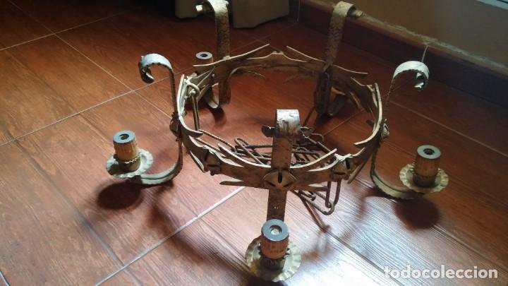 Antiguidades: L&aacute;mpara castellana antigua forja