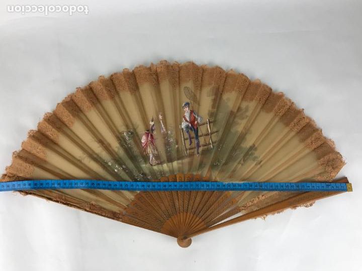 Antig&uuml;edades: ABANICO ANTIGUO PINTADO A MANO - Foto 9