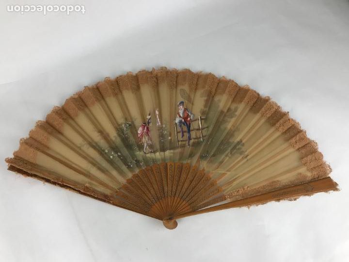 Antig&uuml;edades: ABANICO ANTIGUO PINTADO A MANO - Foto 1