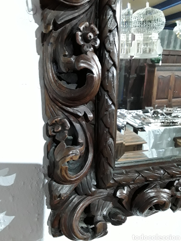 Antig&uuml;edades: Marco tallado con espejo - Foto 2