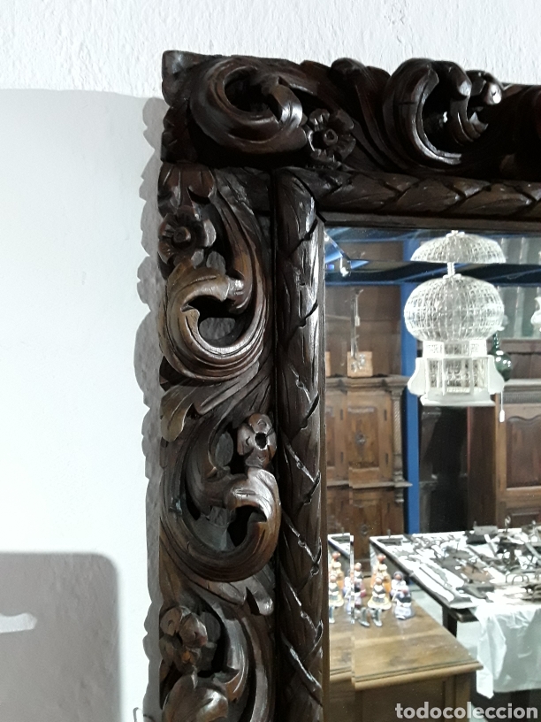 Antig&uuml;edades: Marco tallado con espejo - Foto 3