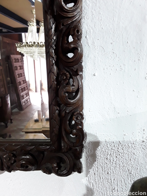 Antig&uuml;edades: Marco tallado con espejo - Foto 5