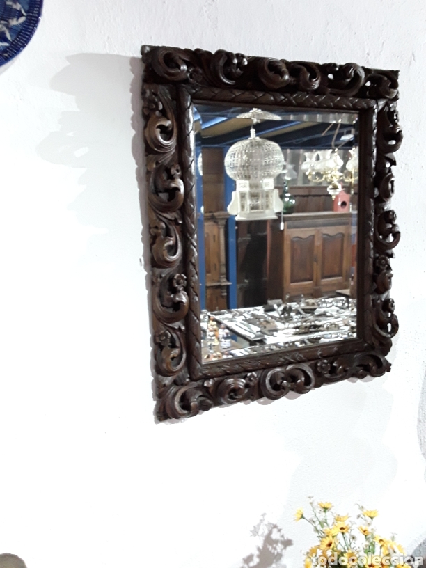 Antig&uuml;edades: Marco tallado con espejo - Foto 6