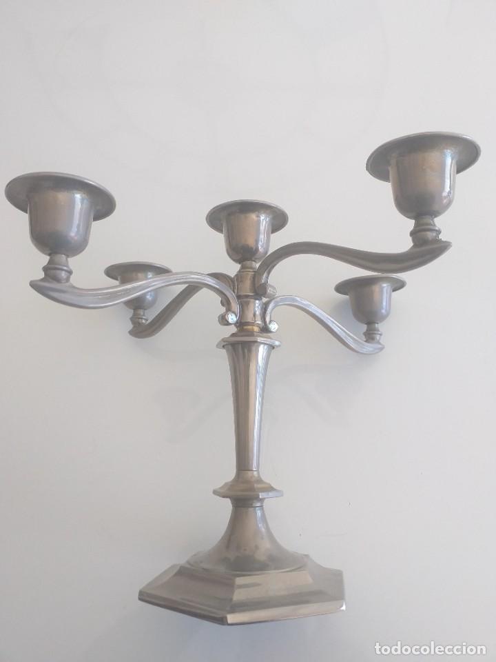 Antig&uuml;edades: Pareja de candelabros de cinco luces. - Foto 3