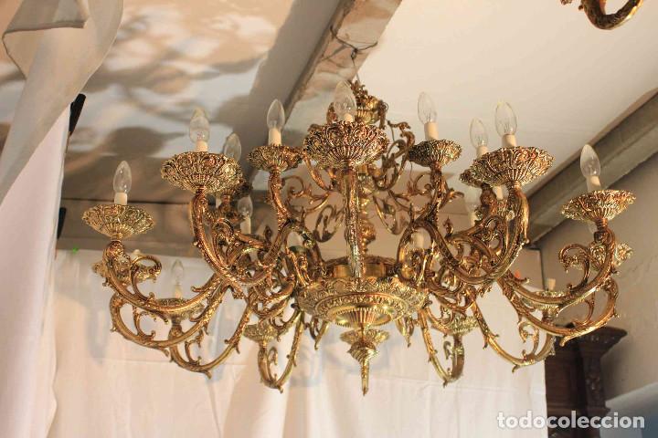 Antig&uuml;edades: LAMPARA BRONCE 24 LUCES - Foto 6