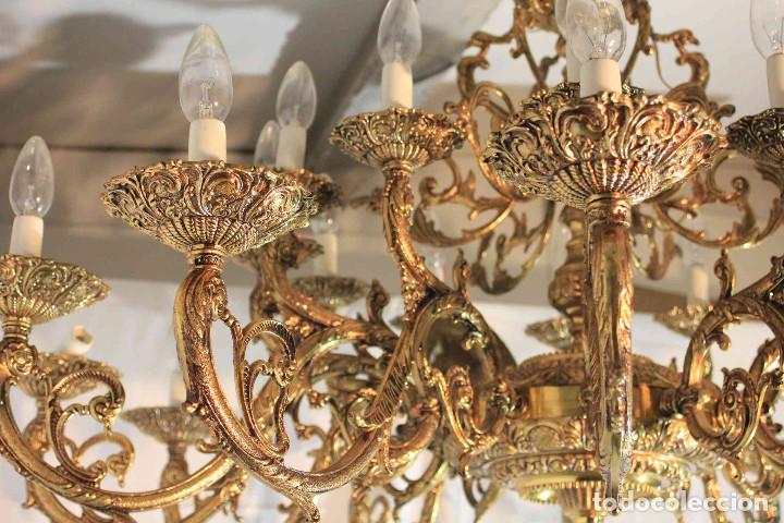 Antig&uuml;edades: LAMPARA BRONCE 24 LUCES - Foto 10