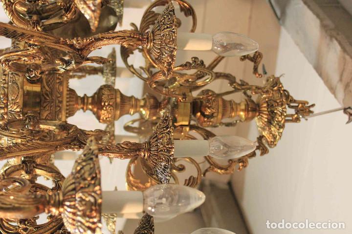 Antig&uuml;edades: LAMPARA BRONCE 24 LUCES - Foto 11