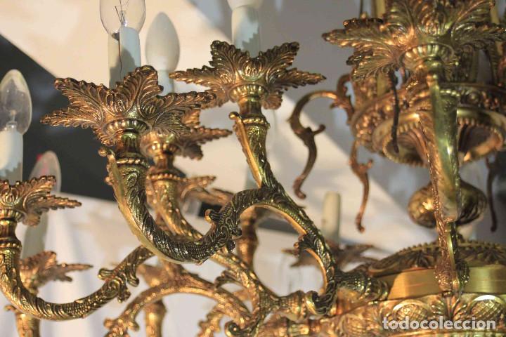 Antig&uuml;edades: LAMPARA BRONCE 30 LUCES - Foto 6