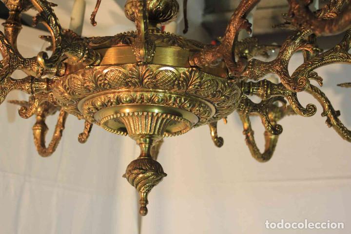 Antig&uuml;edades: LAMPARA BRONCE 30 LUCES - Foto 7