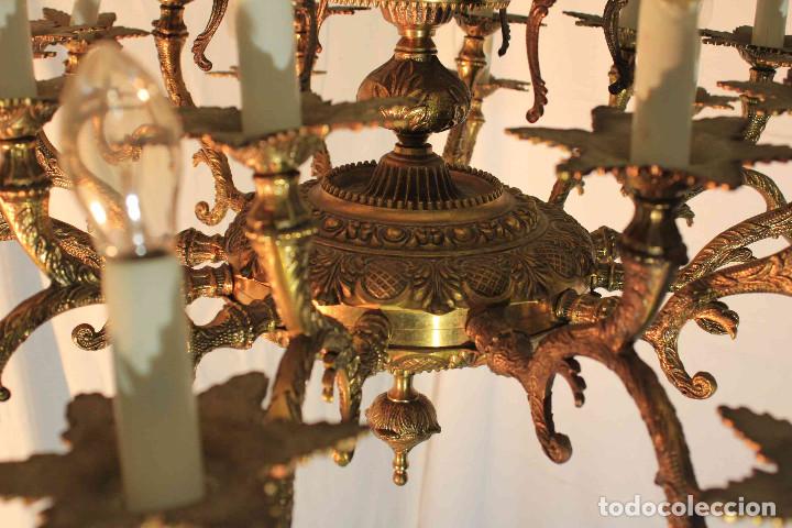Antig&uuml;edades: LAMPARA BRONCE 30 LUCES - Foto 10