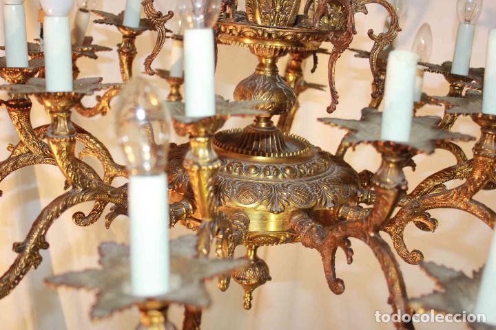 Antig&uuml;edades: LAMPARA BRONCE 30 LUCES - Foto 11