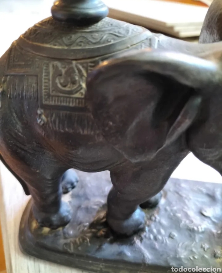 Antig&uuml;edades: Tintero con reloj elefante - Foto 4