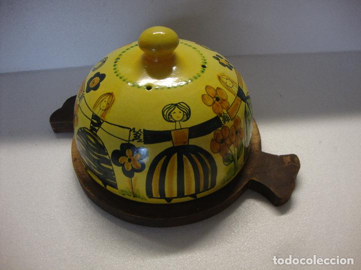 Antig&uuml;edades: QUESERA CERAMICA Y MADERA - Foto 2