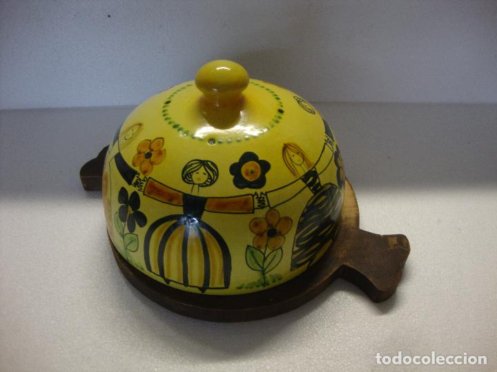 Antig&uuml;edades: QUESERA CERAMICA Y MADERA - Foto 3