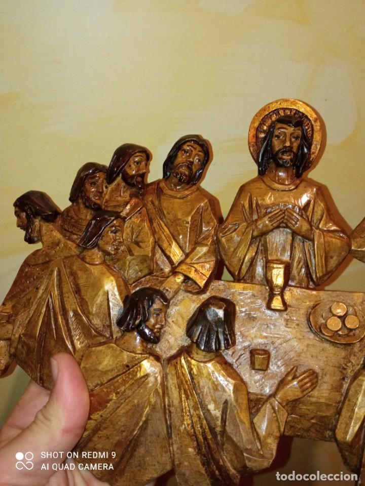 Antig&uuml;edades: Talla Santa Cena en Madera. - Foto 3
